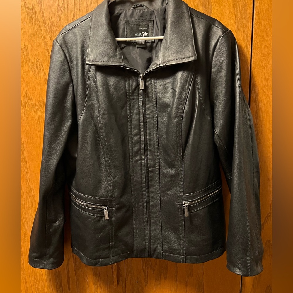 East 5th Black Leather Coat